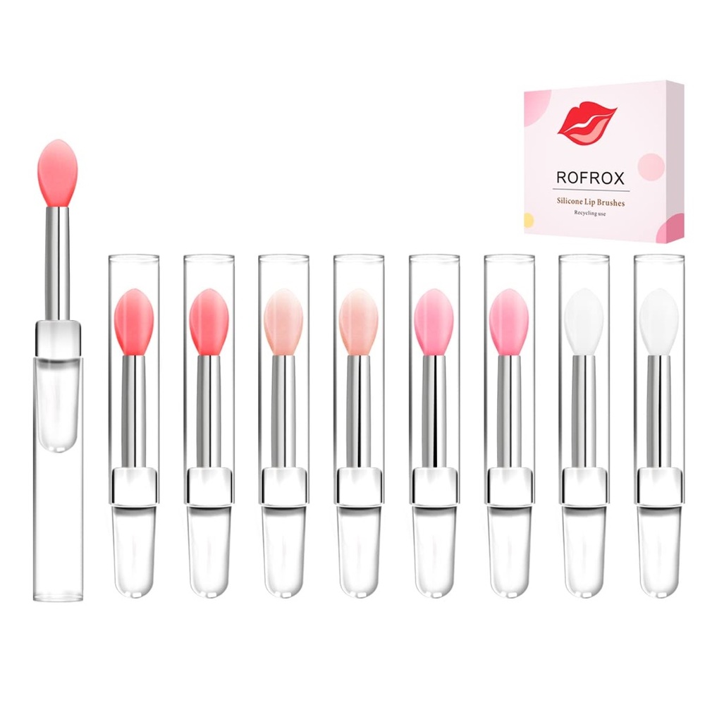 Silicone Lipstick Applicator Brushes w/Caps Makeup Beauty Brushes
